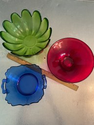 Lg Colored Display Fruit Floral Bowls