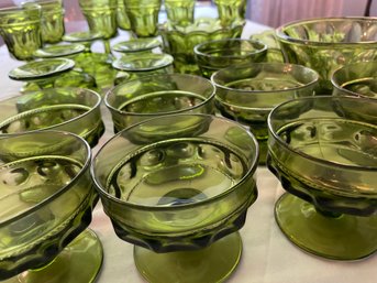 Hazel Atlas Reflection Avocado Green Glass