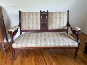 Antique 1890s Eastlake Setee Love Seat Carved Mahogany