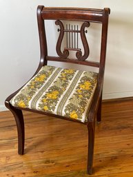 Antique Vintage Mahogany Duncan Phyfe Style Lyre Back Side Chair