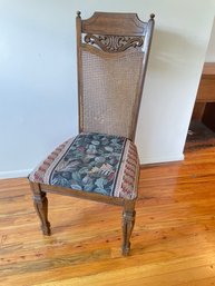 Single  Armless Chair, High Backed Maple, Caned And Upholstered Dining Set