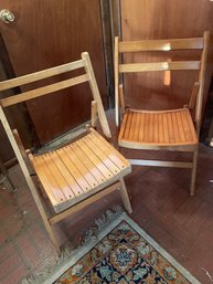 2 Wooden Folding Chairs- Solid