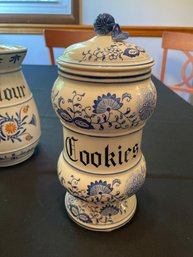 Vintage Blue Onion, Ceramic Cookie Jar