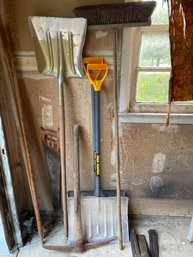Tools, Shovels, Broom, Handsaw, Pickax