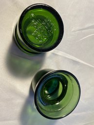 2 MCM Jens Quistgaard Dansk Designs IHQ Green Glass VotiveS