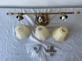 Brilliant Brass Three Bulb Wall-mounted Light Fixture With Hardware