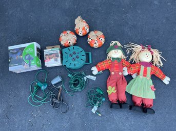 Autumn Halloween Decorations Laser Starfield For House Extension Cords Scarecrows