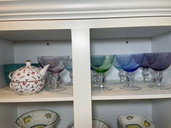 Colorful Glassware Teapot And Two Bolts