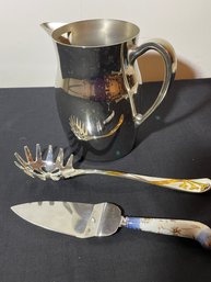 Stainless Water Pitcher, Spaghetti Server & Cake Server