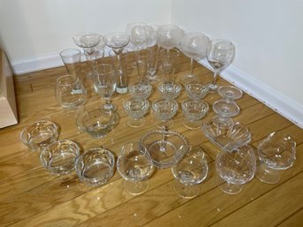 A Lot Of Glassware Wine Glasses Snifters Parfait Cups Candy Dishes