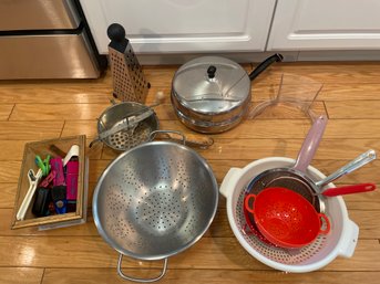 Cooking Pan Strainers Colanders Chip Clips Cheese Grater Metal Food Mill