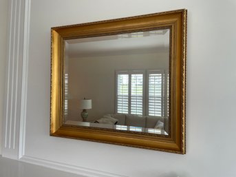 Ornate Gold Wood Beveled Mirror 28x25