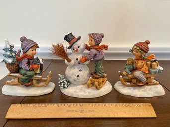 3 Hummels. Ride Into Christmas, Making New Friends, Christmas Delivery