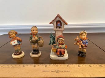 4 Hummels - Small Chip On Boy's Nose? Messages Of Love, Village Boy #51, Worship, Christmas Gift