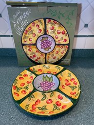 Tuscan Ceramic Divided Serving Platter 15 Inches