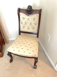 Antique Victorian Rosewood Ladies Chair With Two Front Rollers Casters
