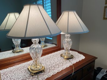 2 - 22 Inch High Crystal Table Lamps