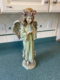 19 Inch High Ceramic Nature Angel Figurine
