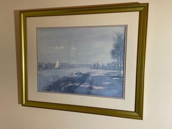 Framed Print 22 Inch Wide Gold Frame Small Pinhole In Top Of Picture