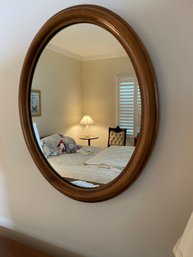 Small Wood Oval Mirror 22' High