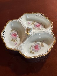 Ornate Floral Latticed 3 Section Apoll Candy Dish CIC Bavaria