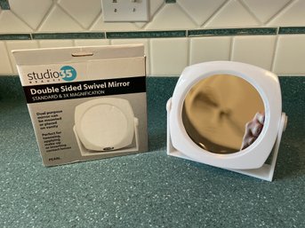 Double Sided Swivel Mirror With 3 Times Magnification 7 Inch High