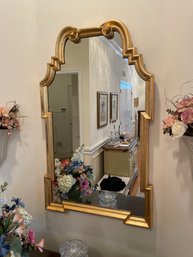 Unique Shaped Gold Framed Mirror 41 Inch High By 29 Inch Wide