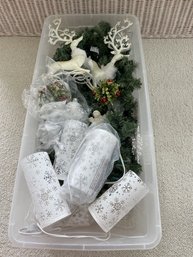 Christmas Lot Electric Candles Garland Reindeer Ornaments