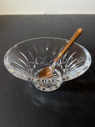 WATERFORD Crystal Lismore Flared Condiment Bowl W Spoon