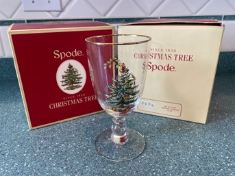 8 Spode Christmas Tree Pedestal Goblets 16 Ounces
