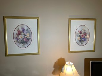 2 Framed Prints Lena Liu Summer Bouquet & Spring Bulbs 22' X 26'
