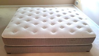 Queen Size Mattress And Box Spring Set: 3 Years Old. Semi-firm, In Good Shape