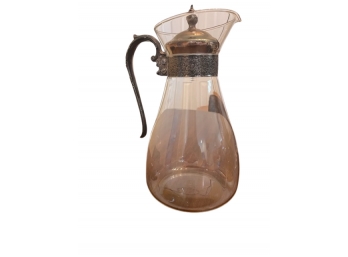 Glass & Silver Plate Pitcher