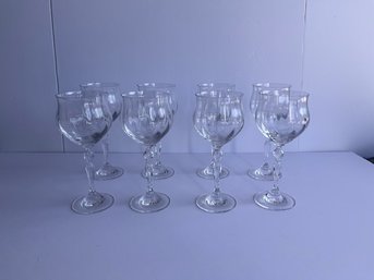 Set Of 8 Crystal Wine Glasses