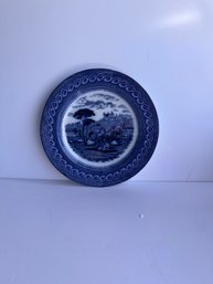 Byzantium B.M.W & Co Cauldon England Flow Blue Fine China Rim Dish
