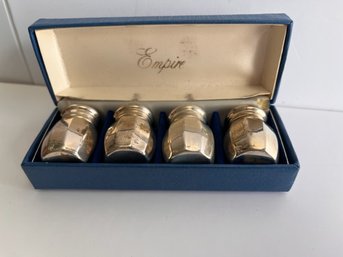 Set Of 4 Empire Sterling Silver Salt And Pepper Shakers