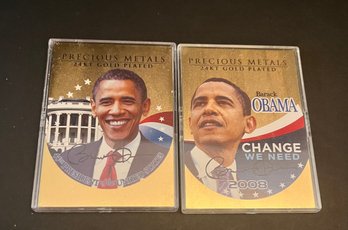 Barack Obama 24KT Gold Plated Metal Cards CRS1.3oz