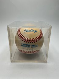 5. Vintage Original Rawlings Official Ball American League Autographed