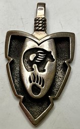 JA43 Vintage Sterling Silver Thunderbird Bear Paw Pendant Southwest Native American Style16.82gr