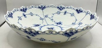 Royal Copenhagen #1019 Blue Fluted Full Lace Plate Bowl