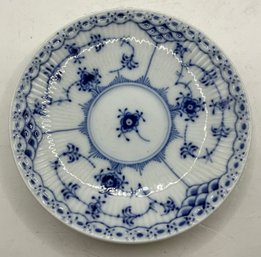Royal Copenhagen Denmark #756 Blue Fluted Half Lace Saucer