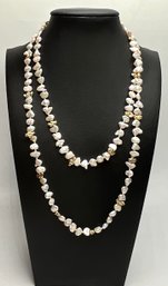 JA26 Vintage 14K Gold (585) Baroque Freshwater Pearl With Gold Spacer Beads Necklace 30.96gr