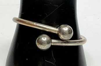 DP74 Vintage Mexican Silver 925 Orb Ball Hinge Adjustable Cuff Bangle Bracelet  15.40gr
