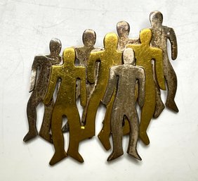 JA98 Vintage Taxco Mexico 925 Sterling Silver Figural People Brooch Pin 14.07gr