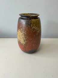 Japanese Vase Stoneware Studio Art Pottery 10' Drip Glaze Asian Jug Urn Vintage