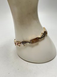 AN326. Vintage Sterling Silver Dolphin Links Chain Bracelet 16.33Gr