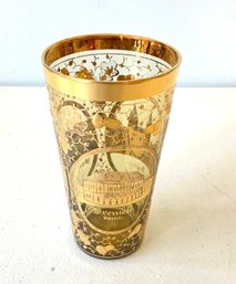 Vintage Bohemian Culver Glass With Gold Inlay