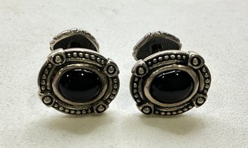 DI33 Scott Kay Artiste Collection Sterling Silver Black Onyx Cufflinks 15gr