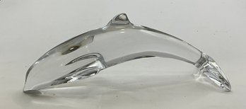 Vintage Baccarat France Signed Crystal Dolphin Figurine