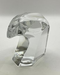 Saint Louis France Art Glass Crystal Eagle Hawk Head Paperweight